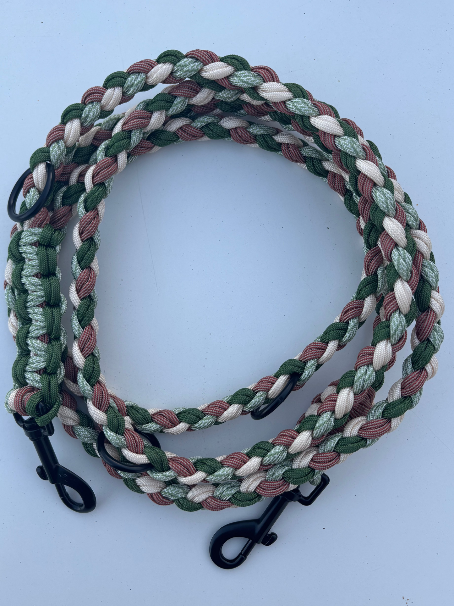 Paracordleine in Kupfer, grün und creme