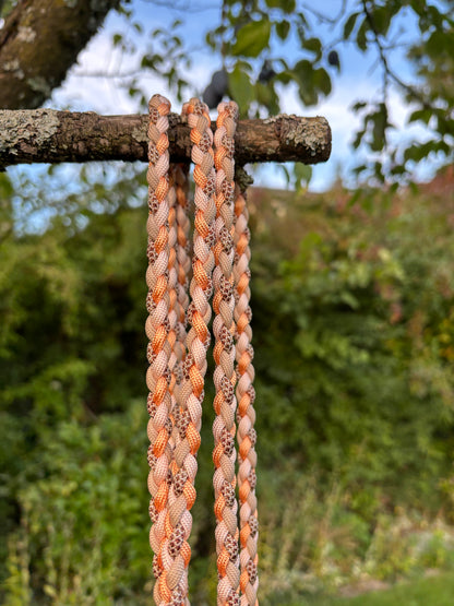 Hundeleine in Rosa, Beige, orange und Leo