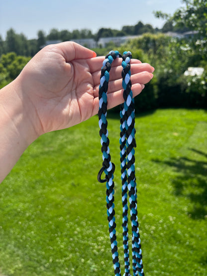 Leine in blau, schwarz und türkis